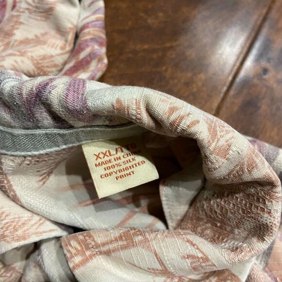 Tommy Bahama Hawaiian Cream Multicolored Silk Button Front Shirt Mens Size XXL - Picture 7 of 9